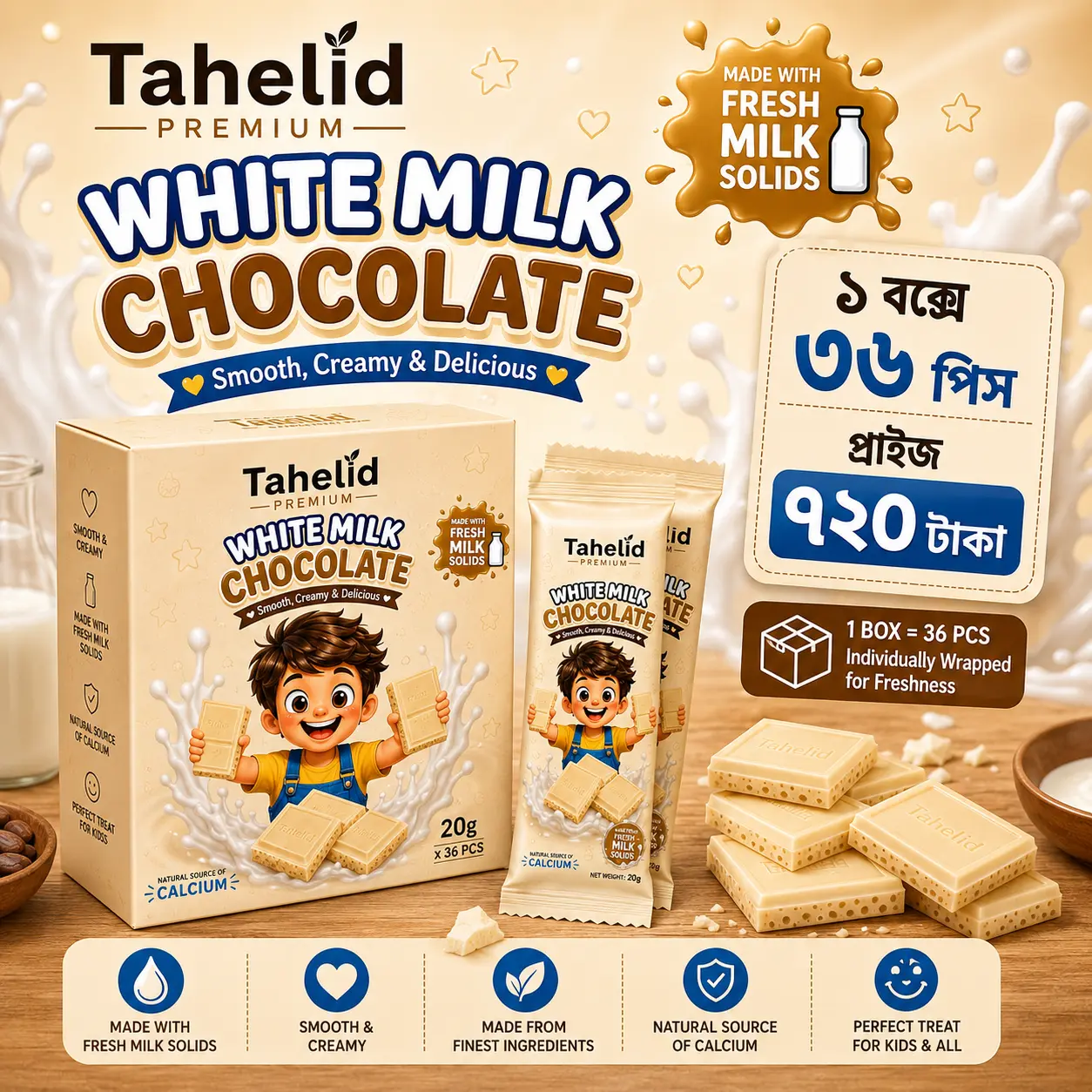 Tahelid Premium White Milk Chocolate